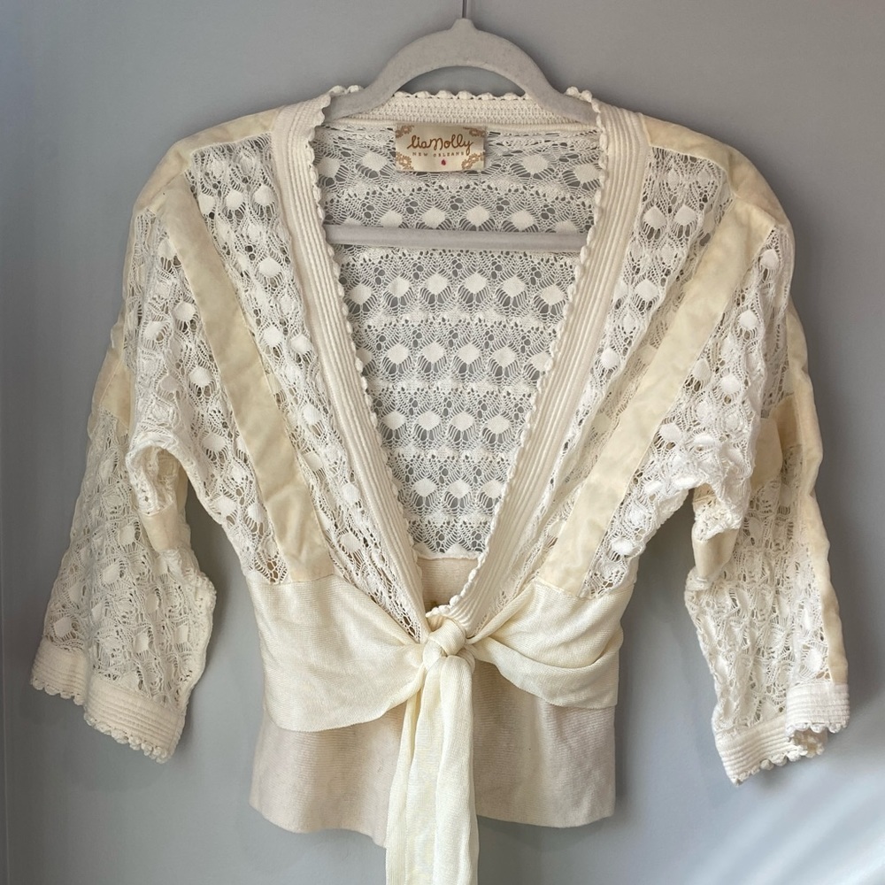 Unique Y2K era Vintage Anthropologie Lia Molly New Orleans Cardigan Sweater S